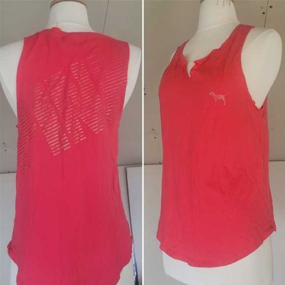 PINK Tank Top | Victoria Secret XS | Muscle Athletic Tee | 100% cotton - Picture 1 of 7